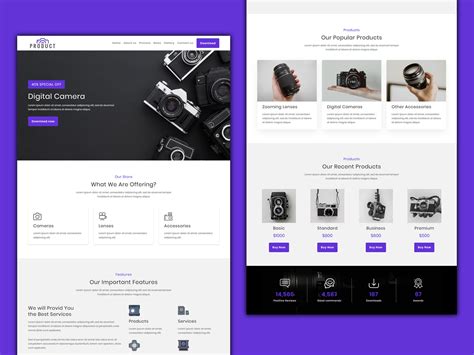 single page landing page.
